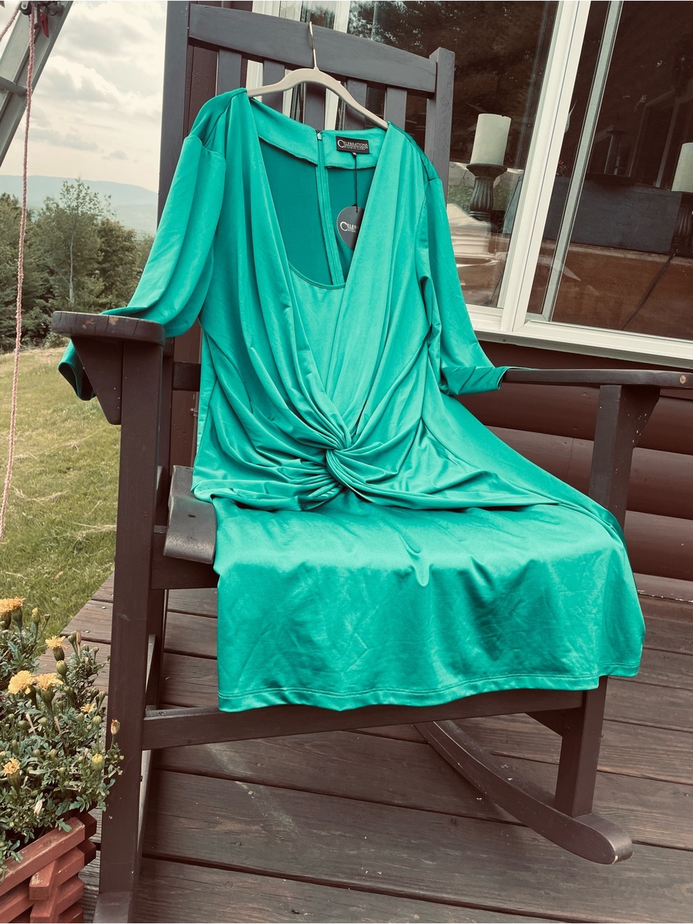 Celebrations by Sydney’s Closet Knot Front Green Dress XL -1X - Picture 11 of 11